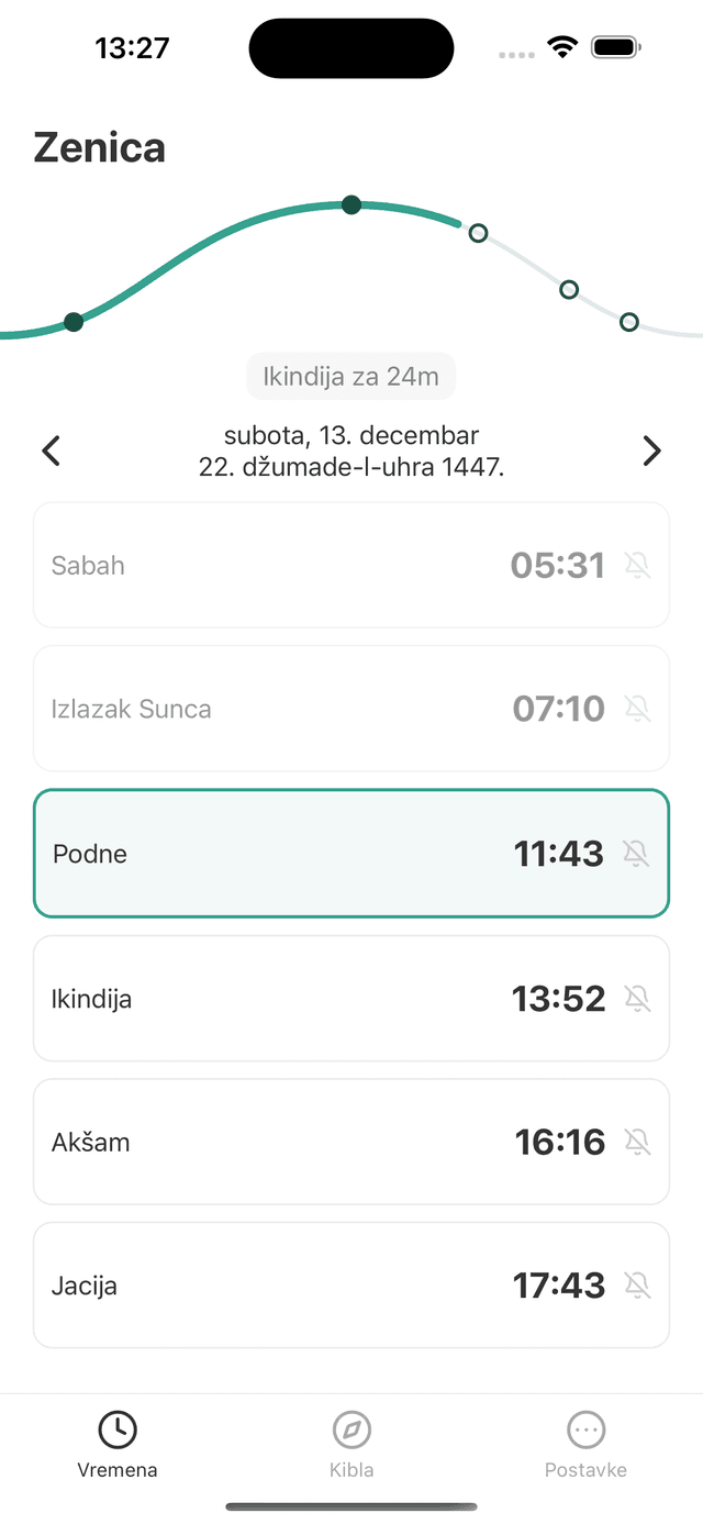Zvanična namaska vremena