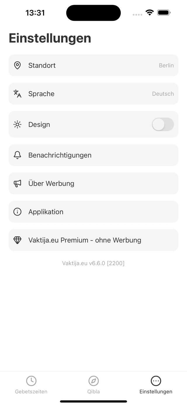 Einfache Einstellungen