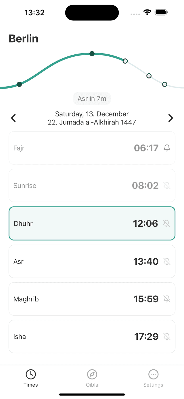 Official Prayer Times