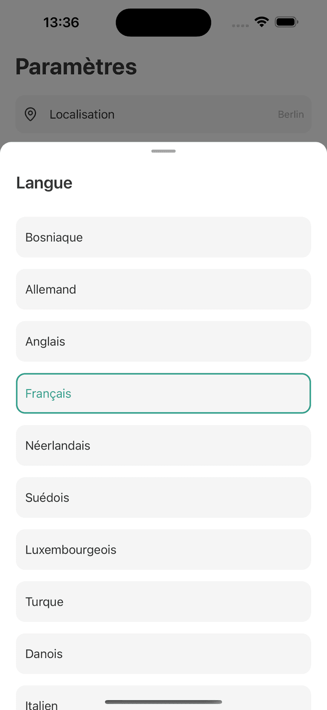 Interface multilingue
